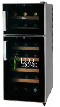 Винный шкаф Ecotronic WCM2-21DE ​Винный шкафчик для хранения 21 бутылок вина (типа Бордо) c двумя зонами охлаждения для красного и белого вина.