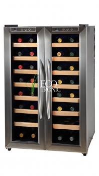 Винный шкаф Ecotronic WCM-32DE ​Винный шкафчик для хранения 32-х бутылок вина (типа Бордо) c двумя зонами охлаждения для красного и белого вина.