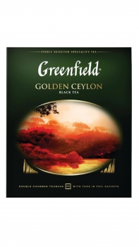Чай черный &quot;Greenfield Golden Ceylon&quot; (100 пак) 
Один из лучших цейлонских чаев. Гармоничный букет,сочетающий тонкие оттенки аромата и глубину вкуса черного чая, доставит истинное удовольствие ценителям. 
